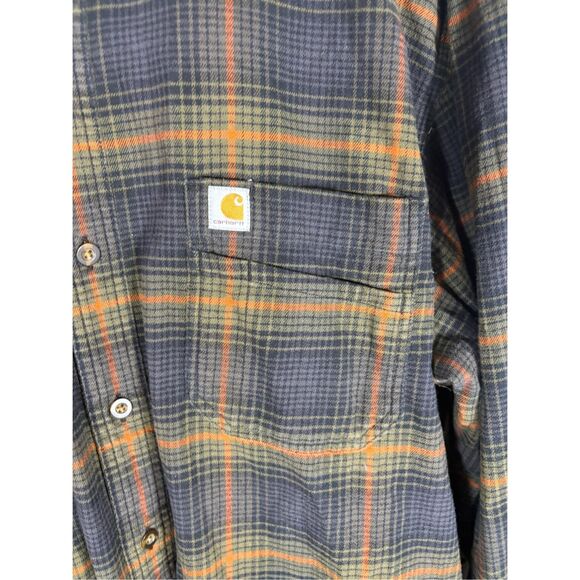 Carhartt relaxed fit mid weight cotton button down flannel shirt size 2XL - Picture 4 of 5
